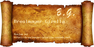 Breslmayer Gizella névjegykártya